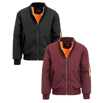Spire by Galaxy Mens Heavyweight MA-1 Bomber Flight Jacket - 2 Pack