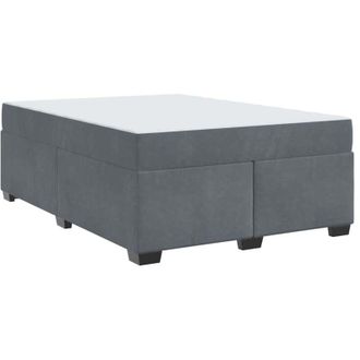 vidaXL Vidaxl - Estructura De Cama Con Colch&oacute;n Gris Oscuro 140 X 200 Cm