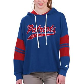 Starter Womens Starter Royal New England Patriots Bump And Run Long Sleeve Hoodie T-Shirt at Nordstrom, Size Xx-Large