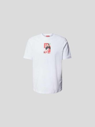 Diesel T-Shirt mit Label-Print in Weiss, Gr&ouml;&szlig;e L