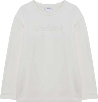 Max Mara Felpa Girocollo Berma - Dames - Sweatshirts - Wit - L - Katoen - Hoodies & sweatvesten