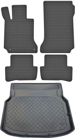 OEM Juego De Alfombrillas De Goma Para Coche Y Alfombrilla Para Maletero Para Mercedes Clase C W204 Sed&aacute;n (diciembre De 2007 A Septiembre De 2014)