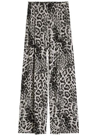 Norma Kamali Mens Pleat Leopard-print Stretch-jersey Trousers - S (UK8-10 / S)
