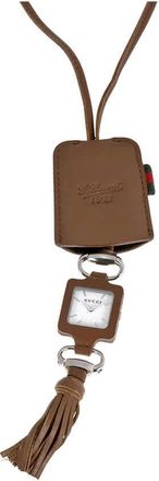 Gucci 1932 Camel Brown Pendant Ladies Watch YA130417