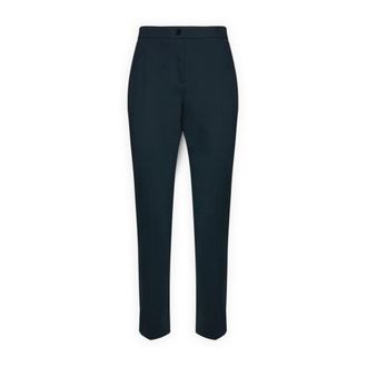 Elena Miro Broeken, Dames, Blauw, 5Xl, Nylon, Milano gebreide slim-fit broek