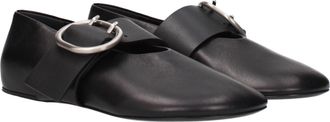 Jil Sander Womens Black Leather Ballet Flats