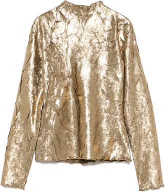 Ganni Top con effetto stropicciato - Oro