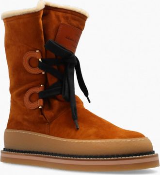 Ferragamo Womens Celeno Ankle Boots In Brown