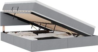 vidaXL Bed with Mattress Light Grey 160 x 200 cm Polyester vidaXL