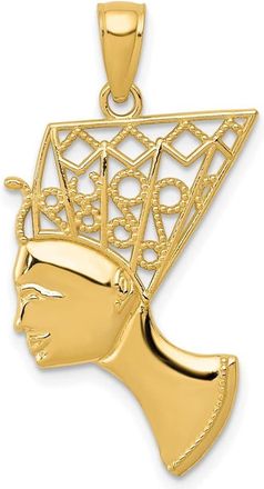 Diamond2Deal 10k Yellow Gold Nefertiti Pendant