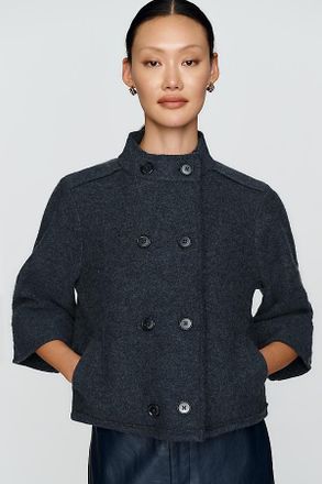 Maeve 100% Wool Double Breasted Capelet Jacket