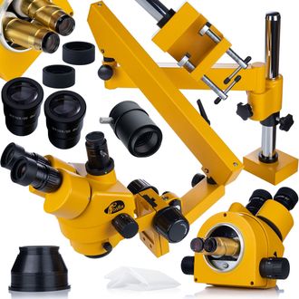 OEM Microscopio Est&eacute;reo Trinocular Neptune Pro Msnp-t-wdms3-o - Brazo Articulado Zoom 7-45x Wf10x22mm Sistema &Oacute;ptico Greenough Distancia Trabajo 100 Mm Pa