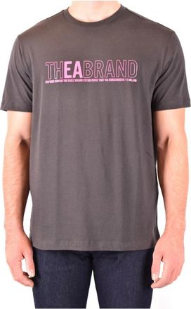 Emporio Armani Grijs bedrukt T-shirt - Heren - T-shirts - Grijs - XL - Katoen - Tops