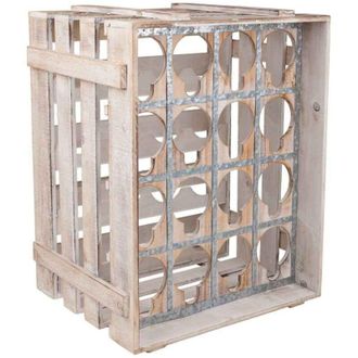Wanderlust Deco Caj&oacute;n Botellero De Madera Marr&oacute;n 41x32x55