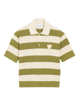 Ami Ami De Coeur Striped Polo Shirt