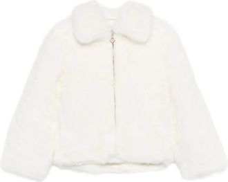 Casablanca Giacca con zip in pelliccia sintetica - Bianco