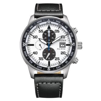 Citizen Aviator Chronograph White Dial Mens Watch CA0880-07A
