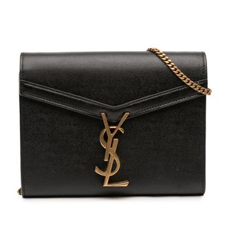 Saint Laurent Tweedelige Grain De Poudre Monogram Cassandra Kettingportemonnee