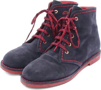 Chanel 1986-1988 suede desert boots - Blue