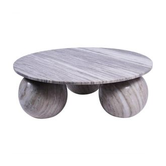 The Libra Company Salento Coffee Table - Marble/MDF/Iron - L81 x W81 x H28 cm - Grey