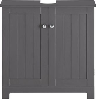 SoBuy Mobile sottolavabo per Bagno con 2 Ante mobili bagno L60P30A60 cm Grigio BZR18-DG - Sobuy