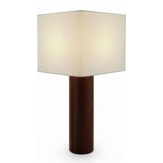 Brightech Koa 20 LED Table Lamp with Solid Walnut Wood Base and Triangle Cotton Shade at Nordstrom