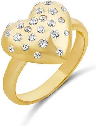 SHYMI Scattered Stone Puffy Heart Ring in Gold at Nordstrom, Size 7