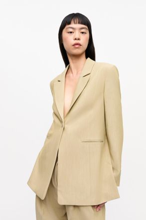 Ganni Beige Twill Suiting Blazer - Size 10/12