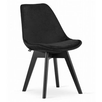 OEM Silla Escandinava Moderna Para La Cocina Comedor Mileo Premium Terciopelo Negro