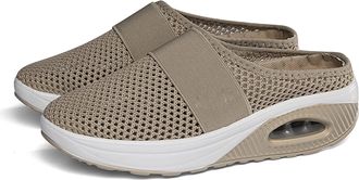 Generic 2025 Air Cushion Slip-On Walking Shoes Orthopedic Diabetic Walking Shoes, Air Cushion Shoes for Women, Mesh Orthopedic (Coffee Color,5.5)