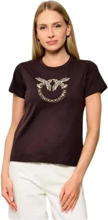 Pinko Pinko, Tops, Dames, Bruin, L, Katoen, Quentin T-shirt
