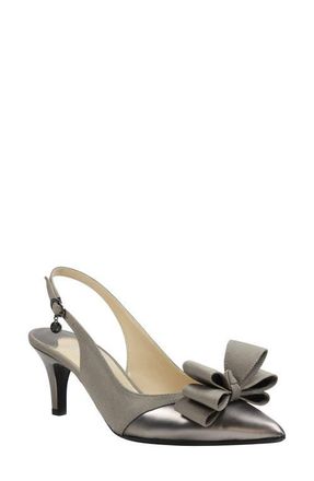 J. Reneé Gabino Slingback Pump in Pewter Faux Leather at Nordstrom, Size 5.5