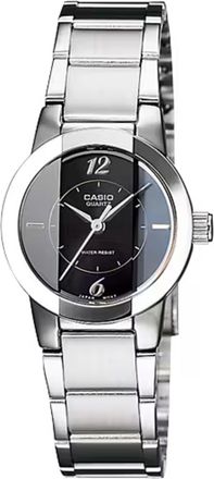 Casio Womens Black Dial Stainless Steel Bracelet Analog Watch - LTP-1230D-1C