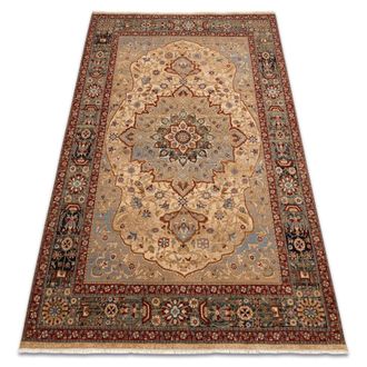 RugsX RugsX Wool Keshan Rug in Beige | Size: 80 cm x 145 cm