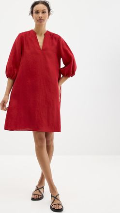 Contemporaine Womens Loose pure linen 3/4-sleeve dress