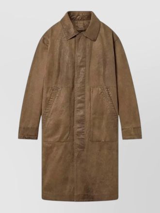 Golden Goose unisex trench coat waxed twill leather
