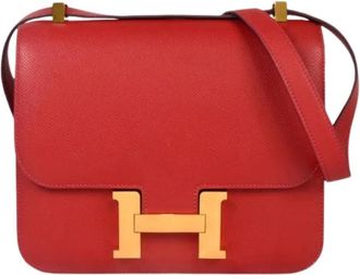 Herm&egrave;s Pre-owned Constance Schoudertas - Dames - Vintage Schoudertas - Rood - ONE Size - Leer - Vintage