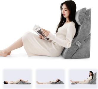 Costway Costway - Ensemble de 3 Coussin &Eacute;l&eacute;vateur de Jambes, Coussin &Eacute;l&eacute;vateur de Jambes Ergonomique, Housse Lavable en Machine, Triangulaires