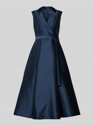Adrianna Papell Cocktailkleid mit Reverskragen in Dunkelblau, Gr&ouml;&szlig;e 36