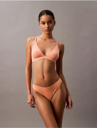 Calvin Klein Womens Ideal Cotton Thong - Orange - S