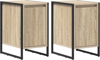 vidaXL Bedside Table 2 pcs Sonoma 39.5 x 30 x 50 cm Engineered Wood vidaXL