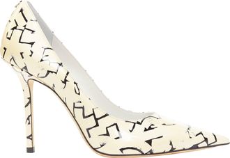 Jimmy Choo London Poggy graphics pearl leather pumps