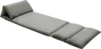vidaXL Tumbona De Suelo Plegable Microfibra Gris Oscuro Vidaxl