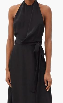 Raey Black Backless Wrap Dress Size S