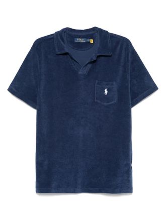 Polo Ralph Lauren terry-cloth T-shirt - men - Cotton/Recycled Polyester - L - Blue
