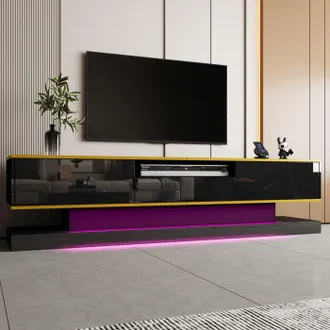 OEM Mueble De Tv Moderno, Con 3 Cajones Y 1 Compartimento, Iluminaci&oacute;n Led Multicolor, Mueble De Sal&oacute;n, 180 X 38 X 45 Cm