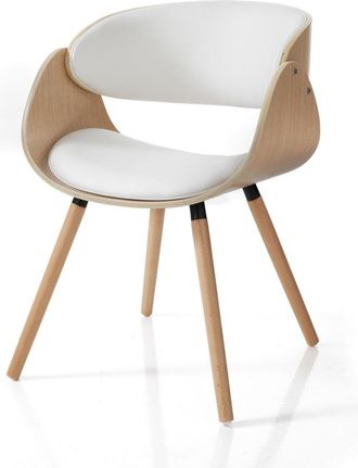 Oresteluchetta Silla acolchada en polipiel blanca cm. Alto.73 x largo.54 x p.52