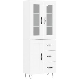 vidaXL Vidaxl - Aparador alto madera contrachapada blanco 69,5x34x180 cm