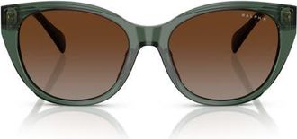 Ralph Lauren 56mm Square Gradient Polarized Sunglasses in Transparent Green/brown at Nordstrom