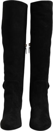 Dolce & Gabbana Black Suede Leather Knee High Boots Womens Shoes